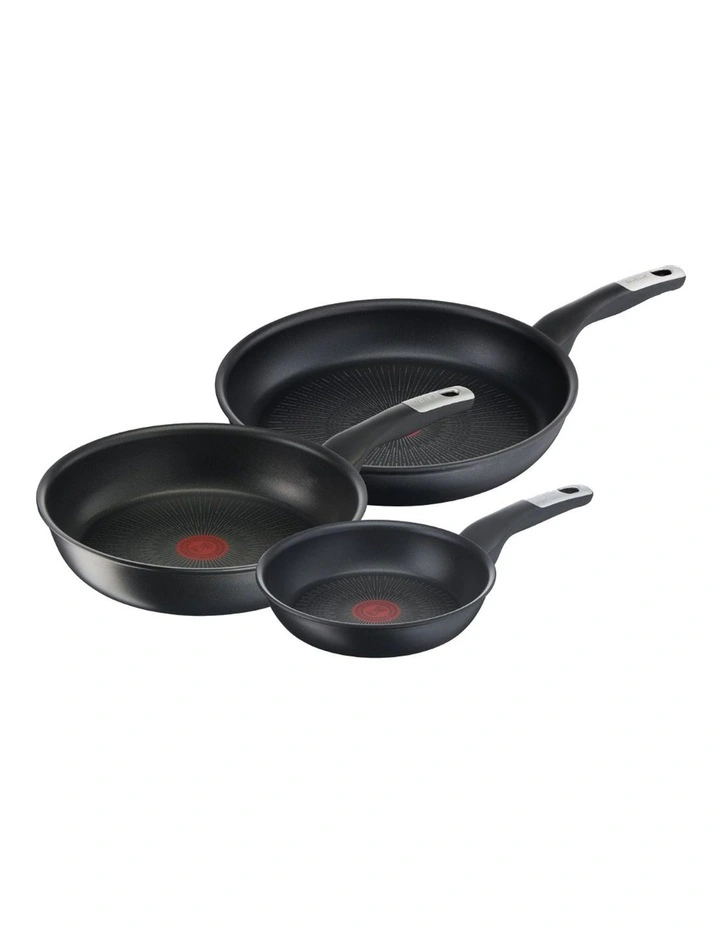 Unlimited Non-Stick Induction Set of 3 Frypan in Black
