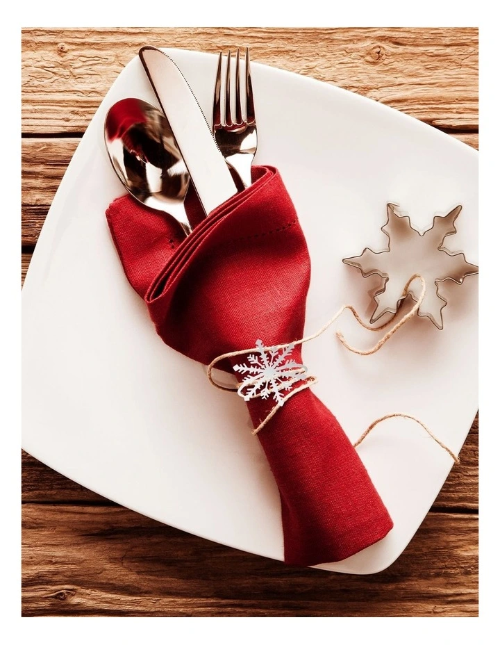 Napkin Rings Snowflake 4 Pack in Silver