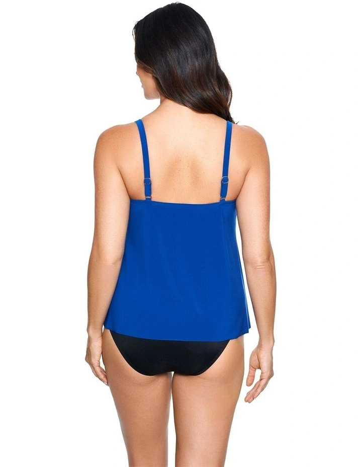Zing Loose Fit Tummy Hiding Tankini Top in Azul Blue