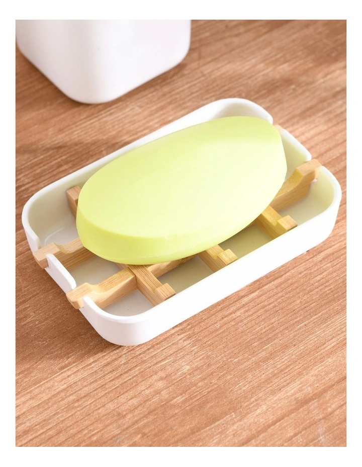 Takae Bamboo Soap Dish in White