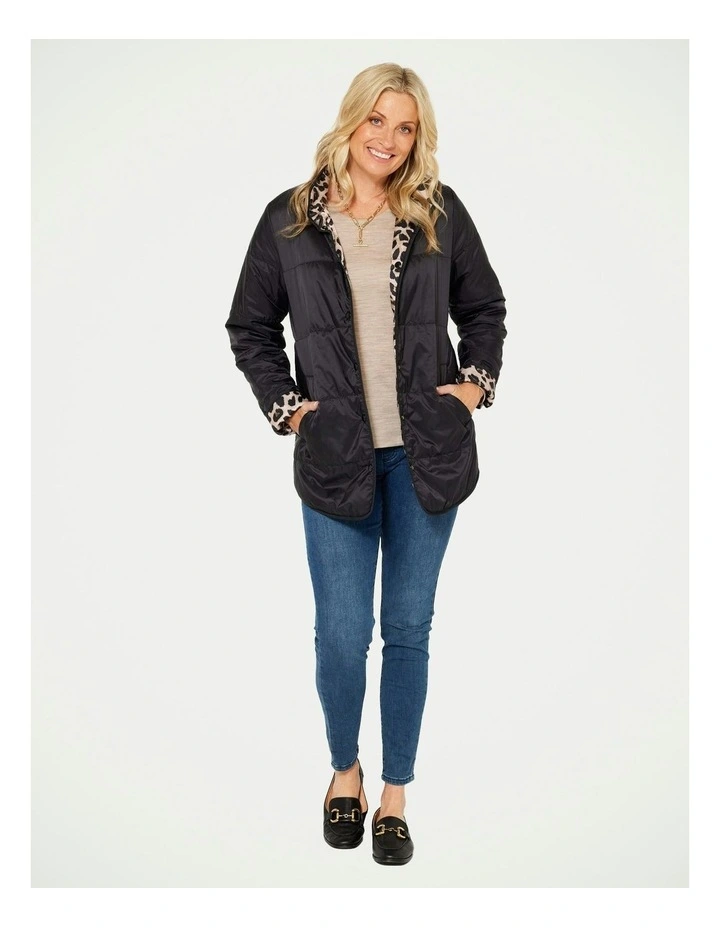 Armoni Reversible Animal Jacket in Black