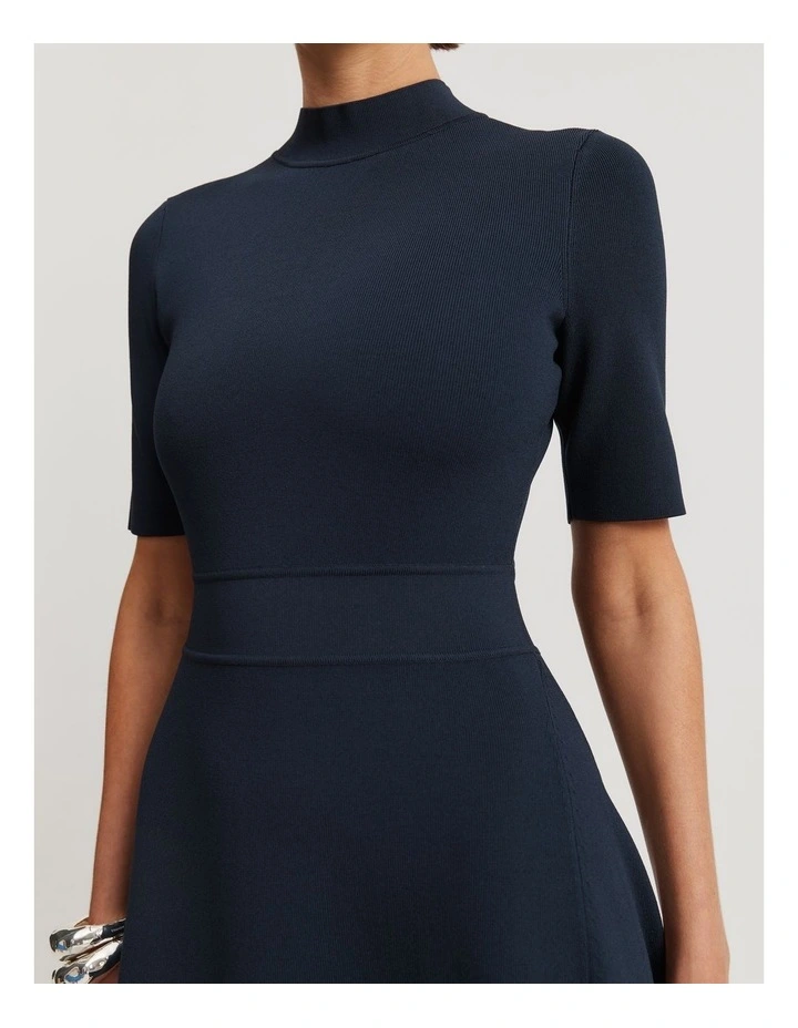 Compact Knit Dress in Midnight Blue