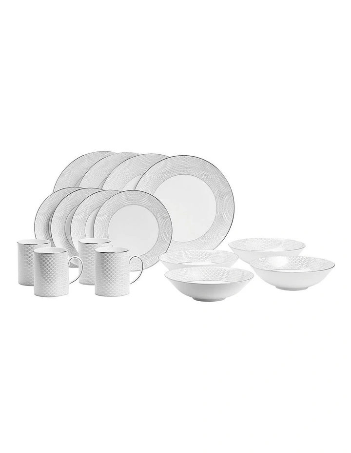 Dinnerware Set 16 Pieces in Platinum
