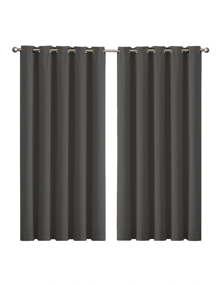 Blockout Curtains 3 Layers 180x230cm in Charcoal