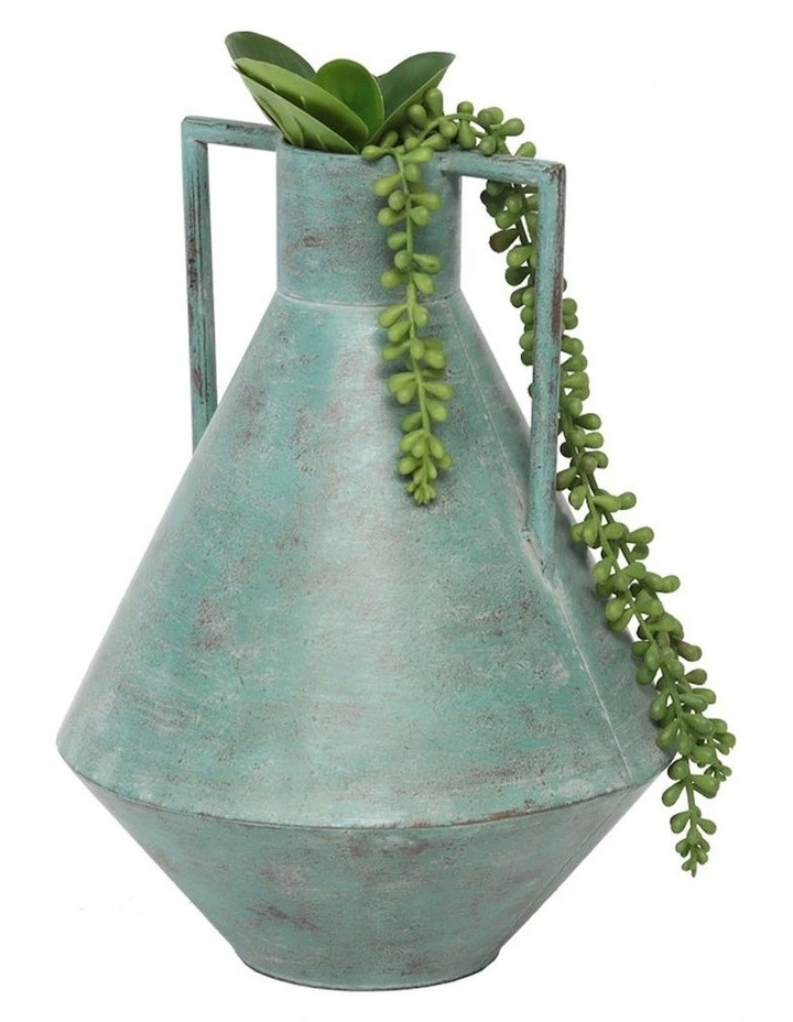 Urn Decorative Ornament in Aqua