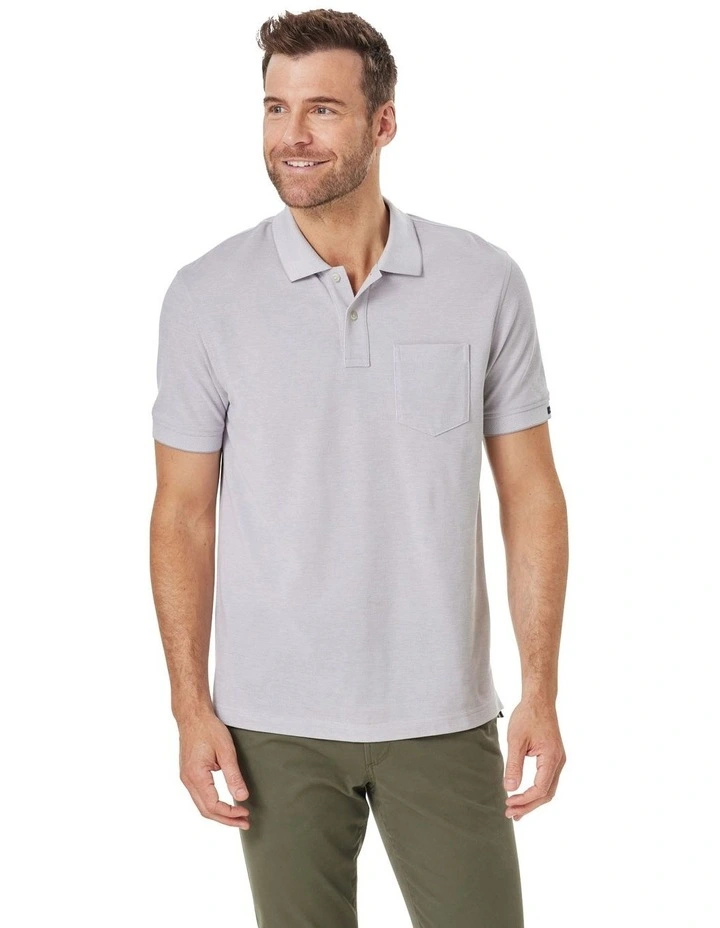 Oxford Pocket Polo Shirt in Grey