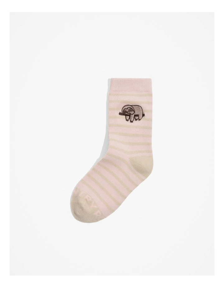 Organically Grown Cotton Blend Sloth Sock in Mineral Pink