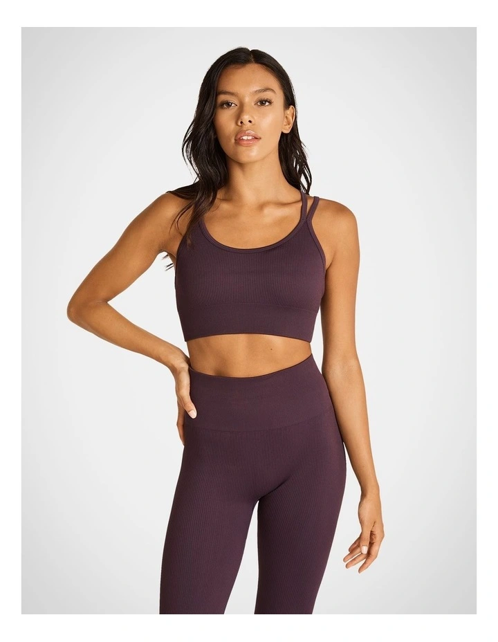 Seamless Low Impact Sports Bra Eggplant in Purple