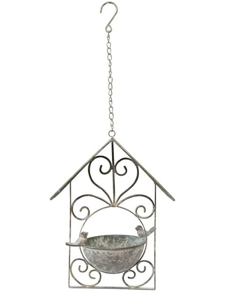 Bird House Hanging Feeder in Grey