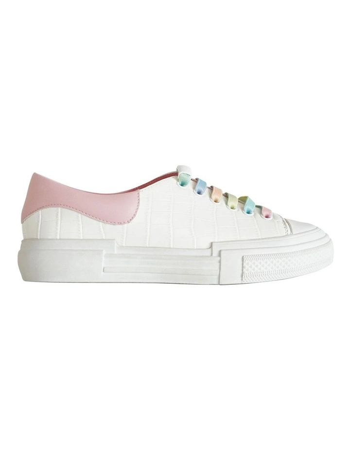 Just A Little Dream Croc Leather Sneaker in White