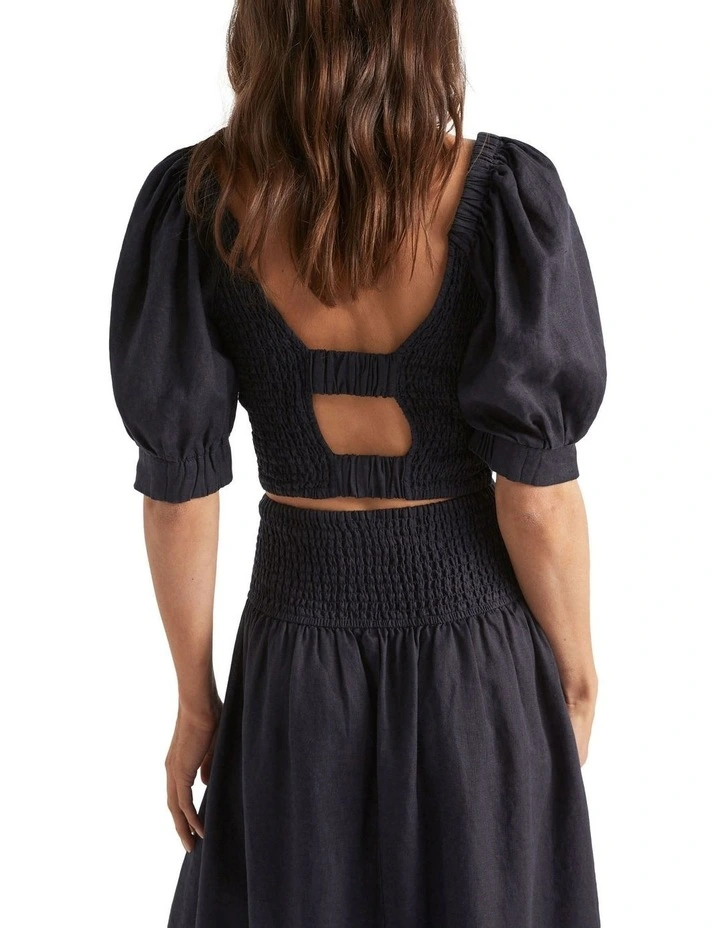 Linen Cross Front Top