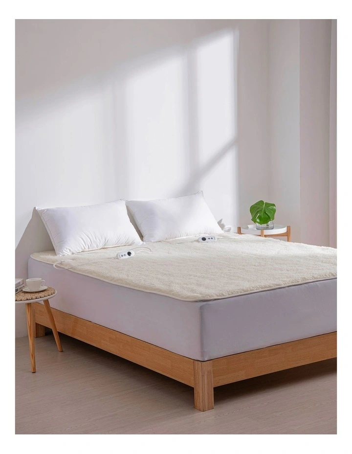 Australian Wool Fleece Electric Blanket in Cream
