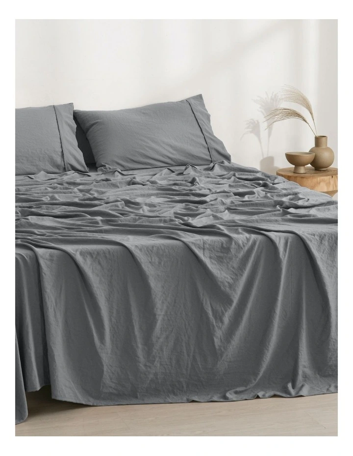 Superfine Washed Microfibre Sheet Set in Charcoal