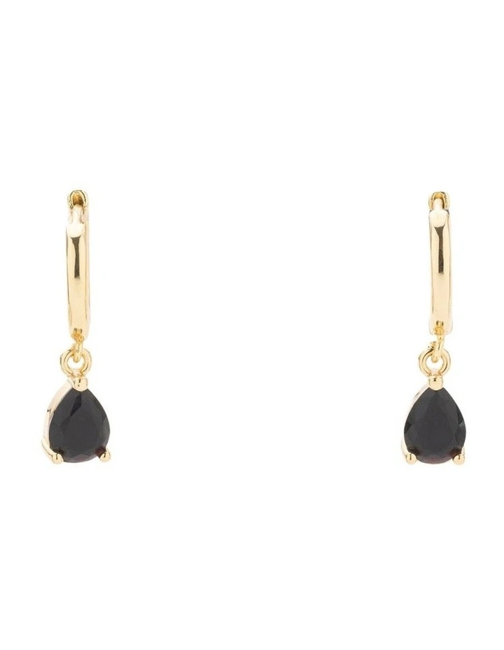 Reborn Classic Drop Huggies Earrings in Black