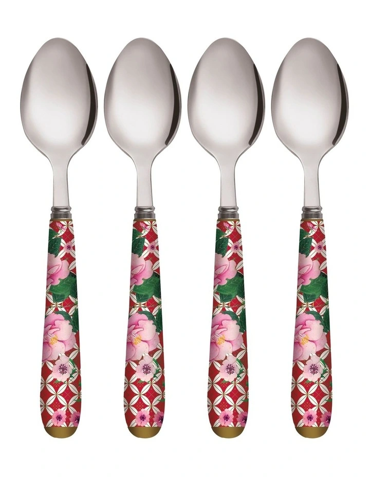 Teas & C's Silk Road Set of 4 Teaspoon Red