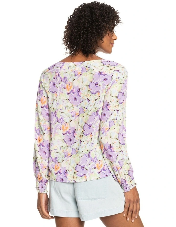 Long Sleeve Top in Purple Rose