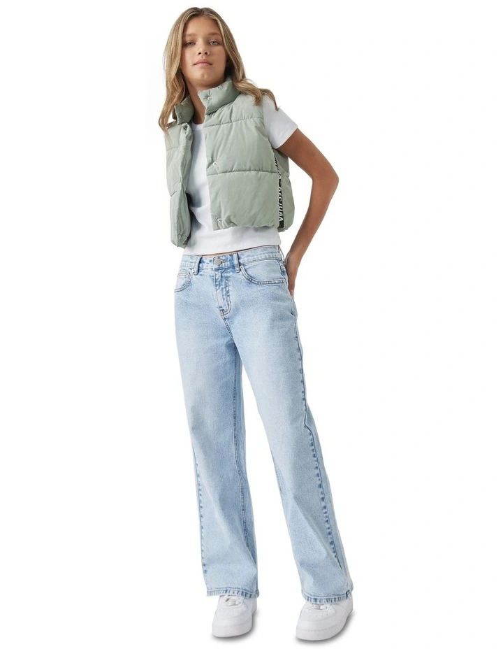 Lottie Cropped Vest in Light Sage