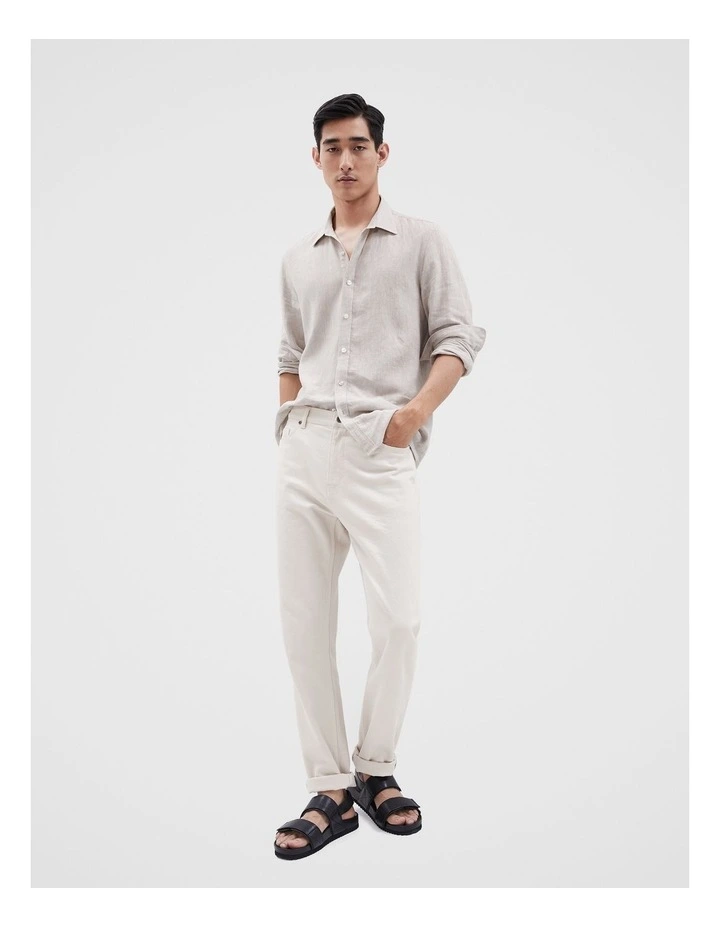 Linen Regular Fit Shirt in Stone