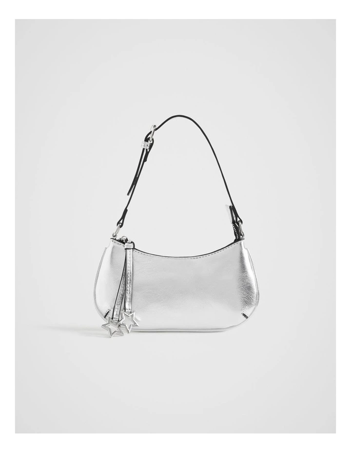 90s Mini Baguette Bag in Silver