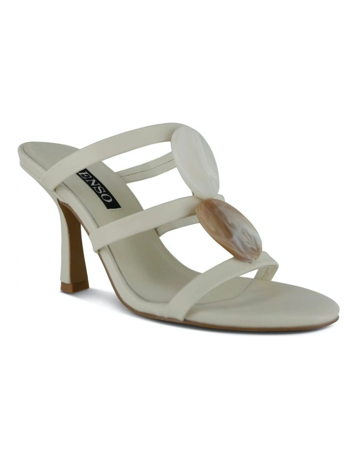 Kaye I Heeled Mules in White