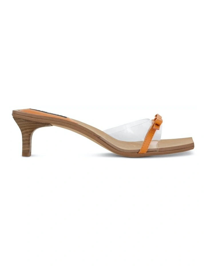 Nori Heeled Mules in Orange