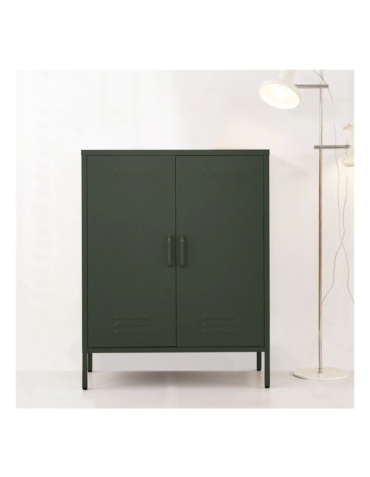 Buffet Sideboard Metal Cabinet in Green