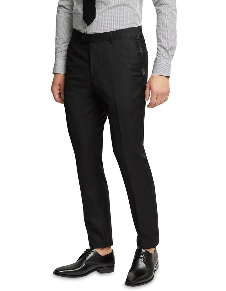 Dinner Suit Trousers with Side Tape in Black