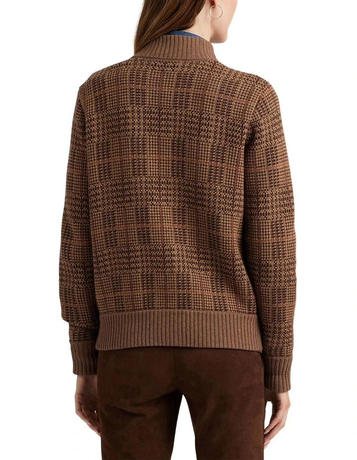 Checked Plaid Wool-Blend Bomber Jacket in Multi