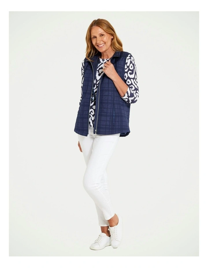 Cube Stitch Vest in Navy