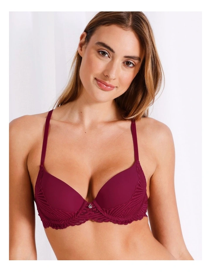 Harlow Push Up Bra in Plum