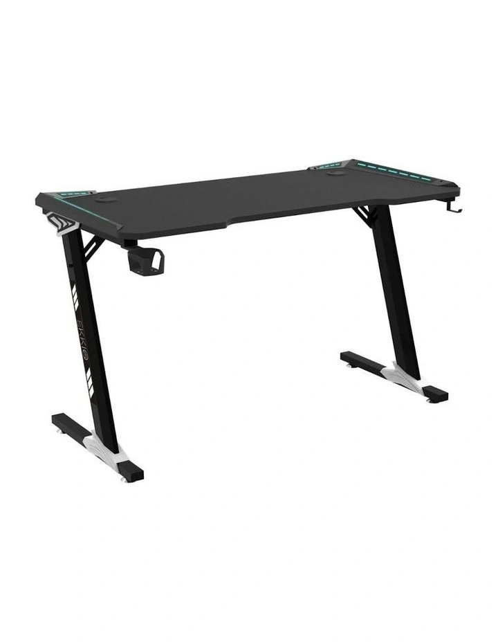 RGB Gaming Desk Z Shape 140cm in Black