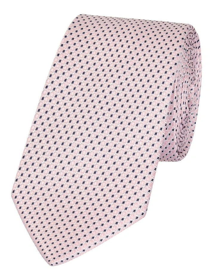 Mini Geo Jacquard Tie 8.5cm in Pink