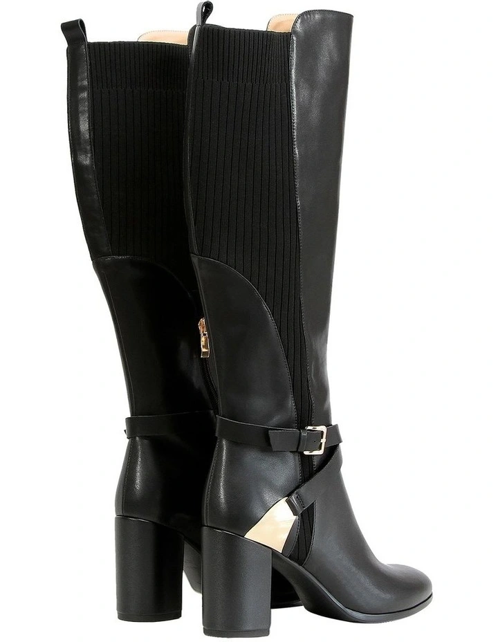 Breton Knee High Boot in Black