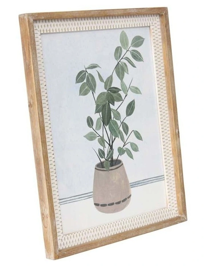 Framed Plant Leaf Wall Art in Multi