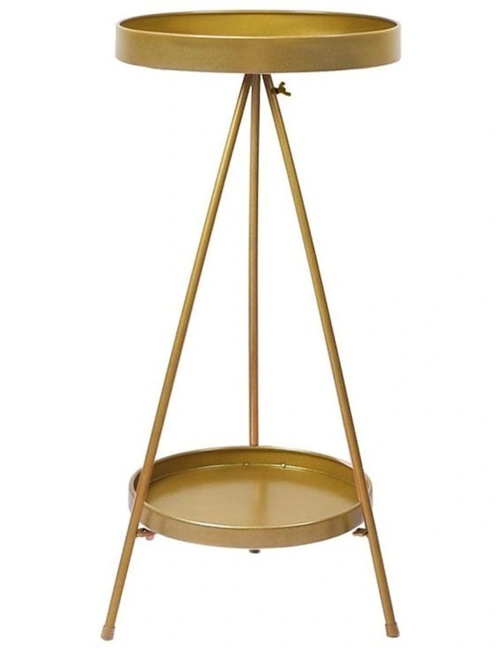 2 Tiers Outdoor Indoor Plant Stand in Gold