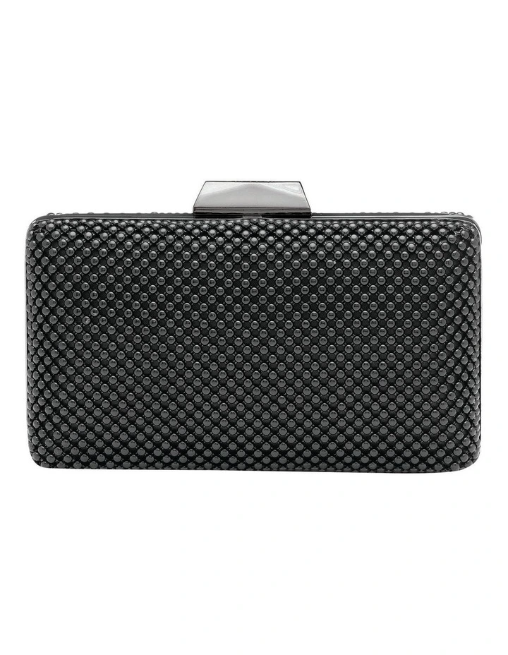 Natasha Ball Mesh Clutch in Black