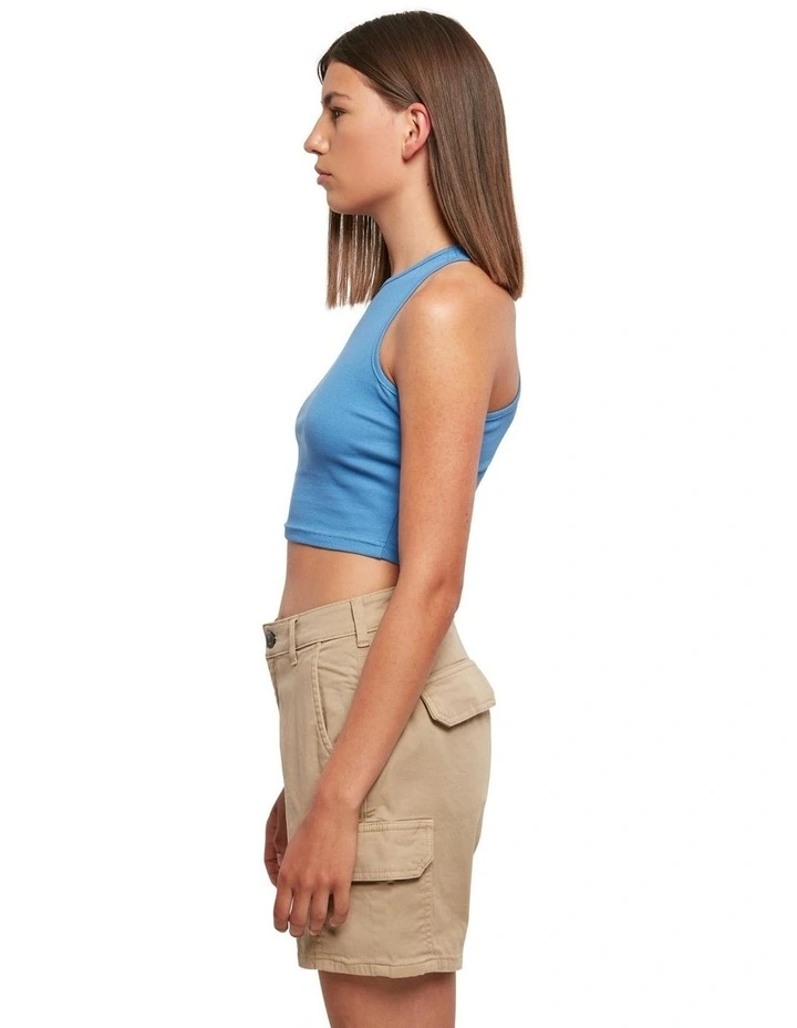 Cropped Rib Top in Horizon Blue