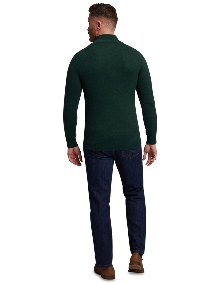 Classic Quarter Zip Knit in Forest