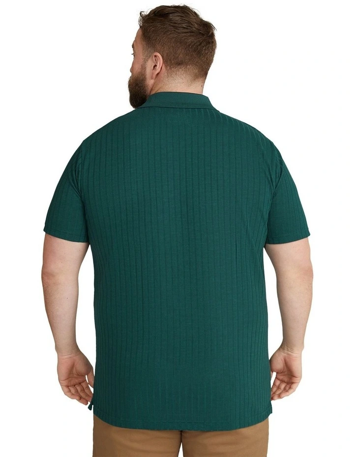 Page Rib Polo Shirt in Pine