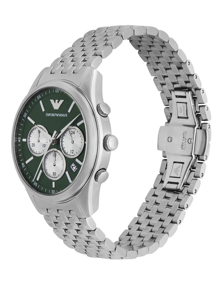Chronograph Watch in Silver Tone