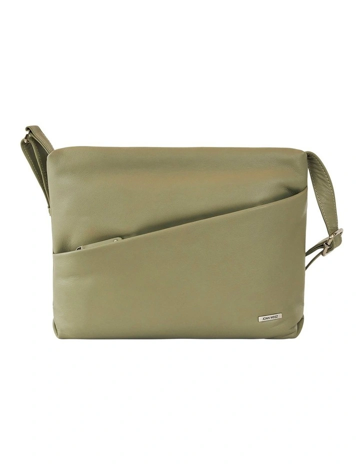 Drift Leather Crossbody Bag in Khaki