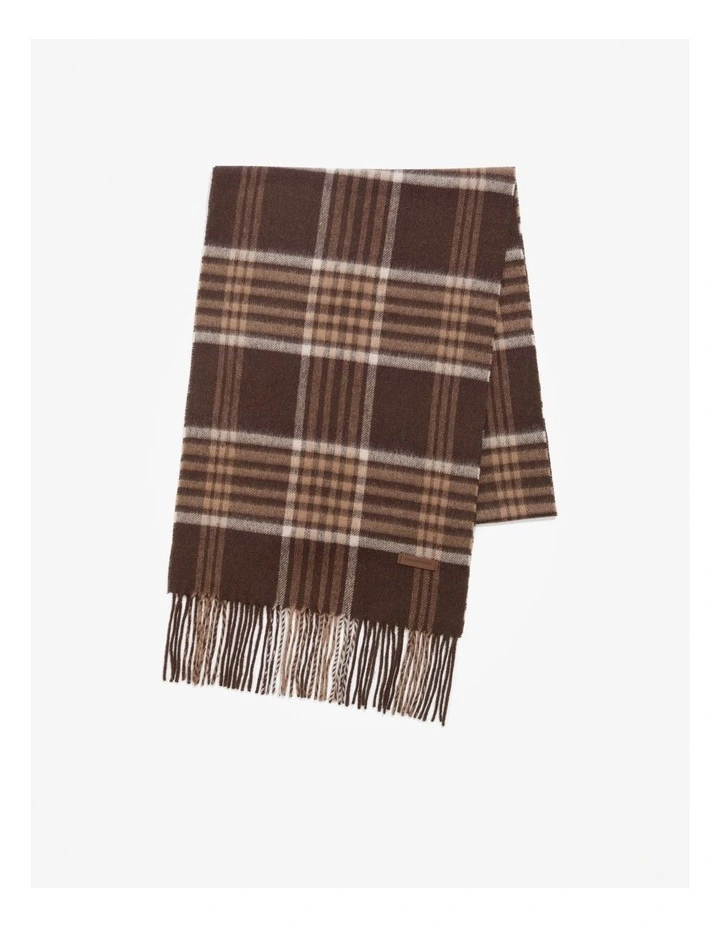 Check Scarf in Dark Brown