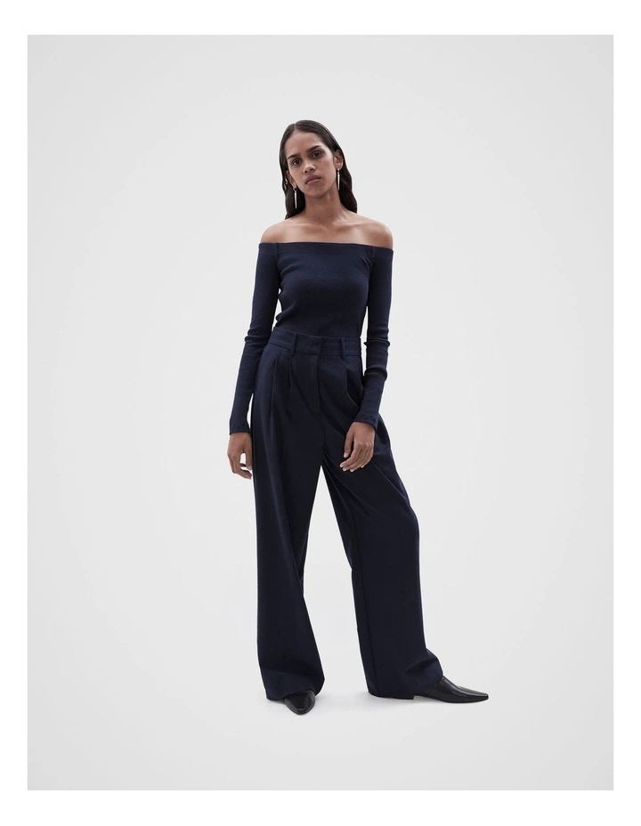 Off Shoulder Top in Navy