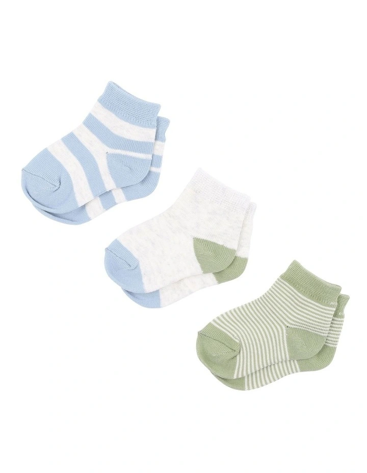 Socks 3 Pack in Blue Multi