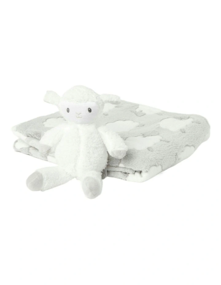 Coral Fleece Blanket with Toy in Grey