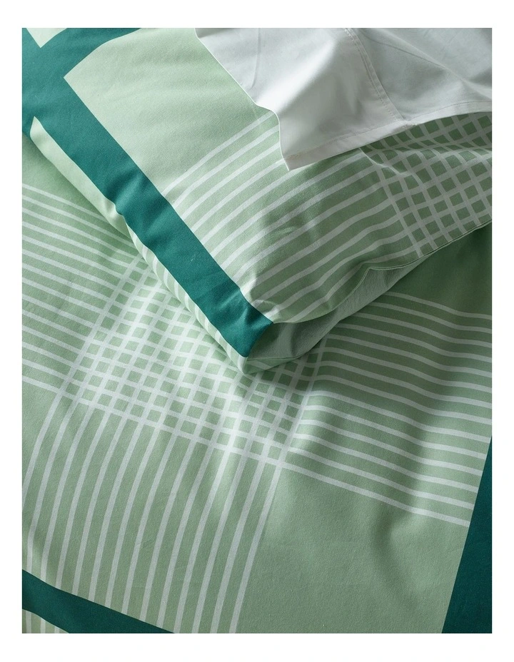 Moss Printed Cotton Quilt Cover Set in Pistachio