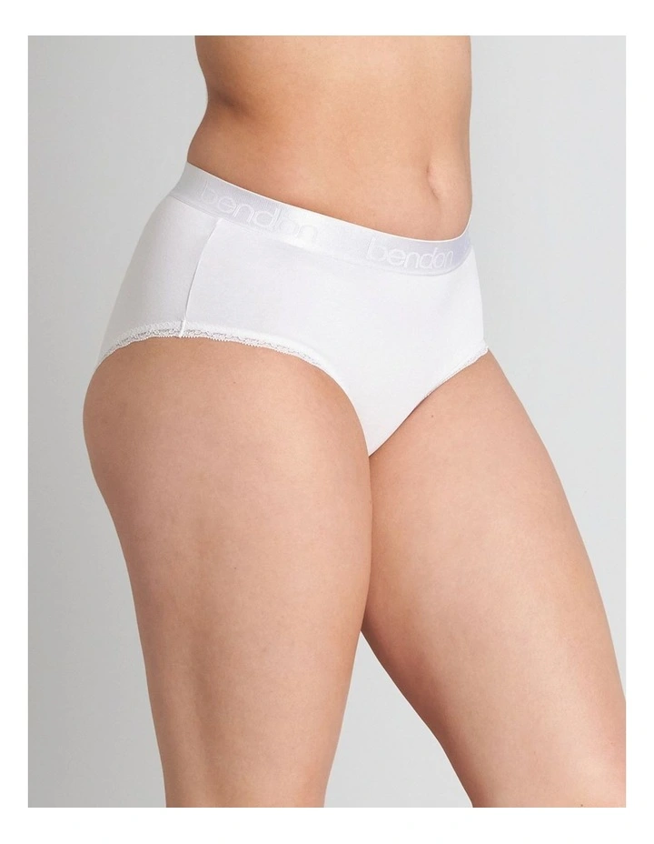 Cotton Logo High Rise Brief in White