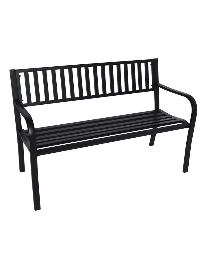 Steel Outdoor Garden Bench Modern in Black