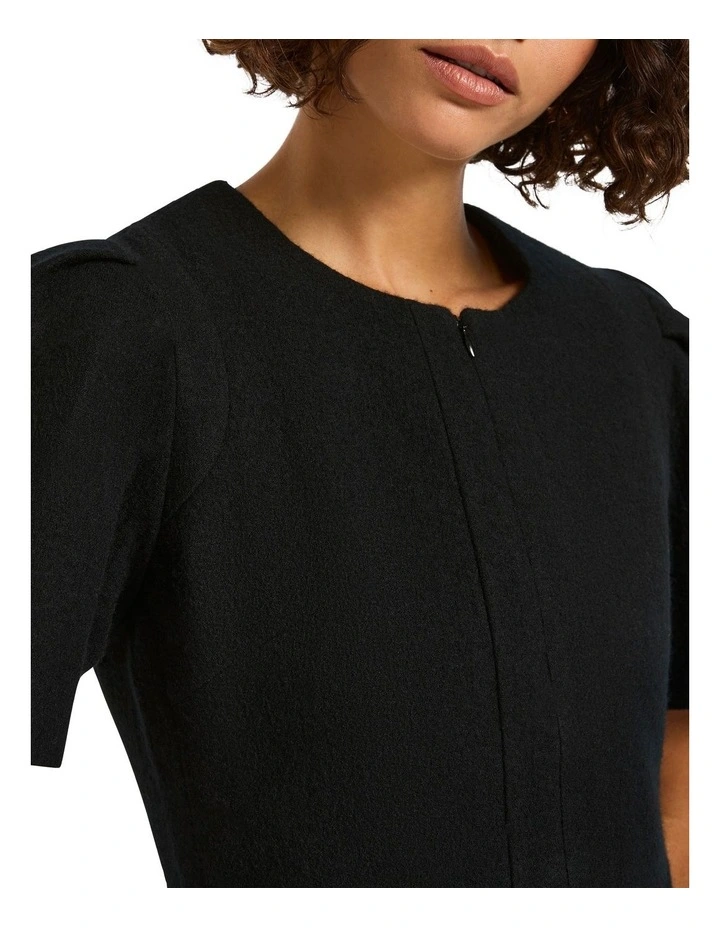 Gigi Felted Wool Dress in Black
