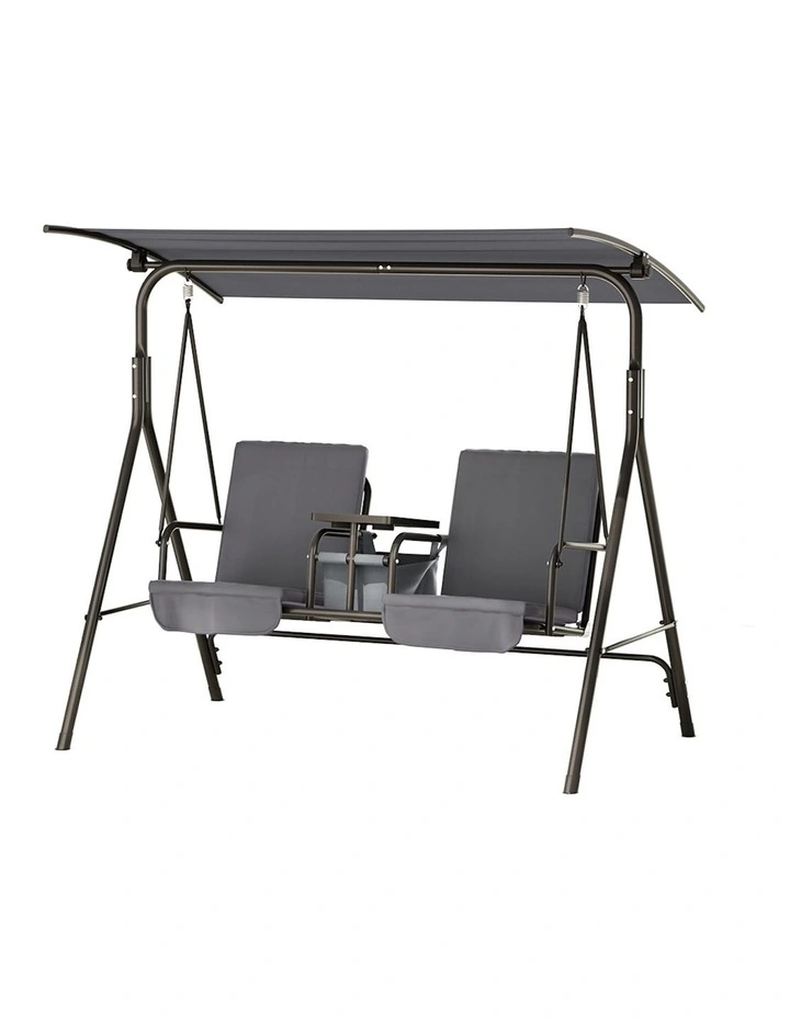 Swing Chair Garden Furniture 2 Seater in Grey